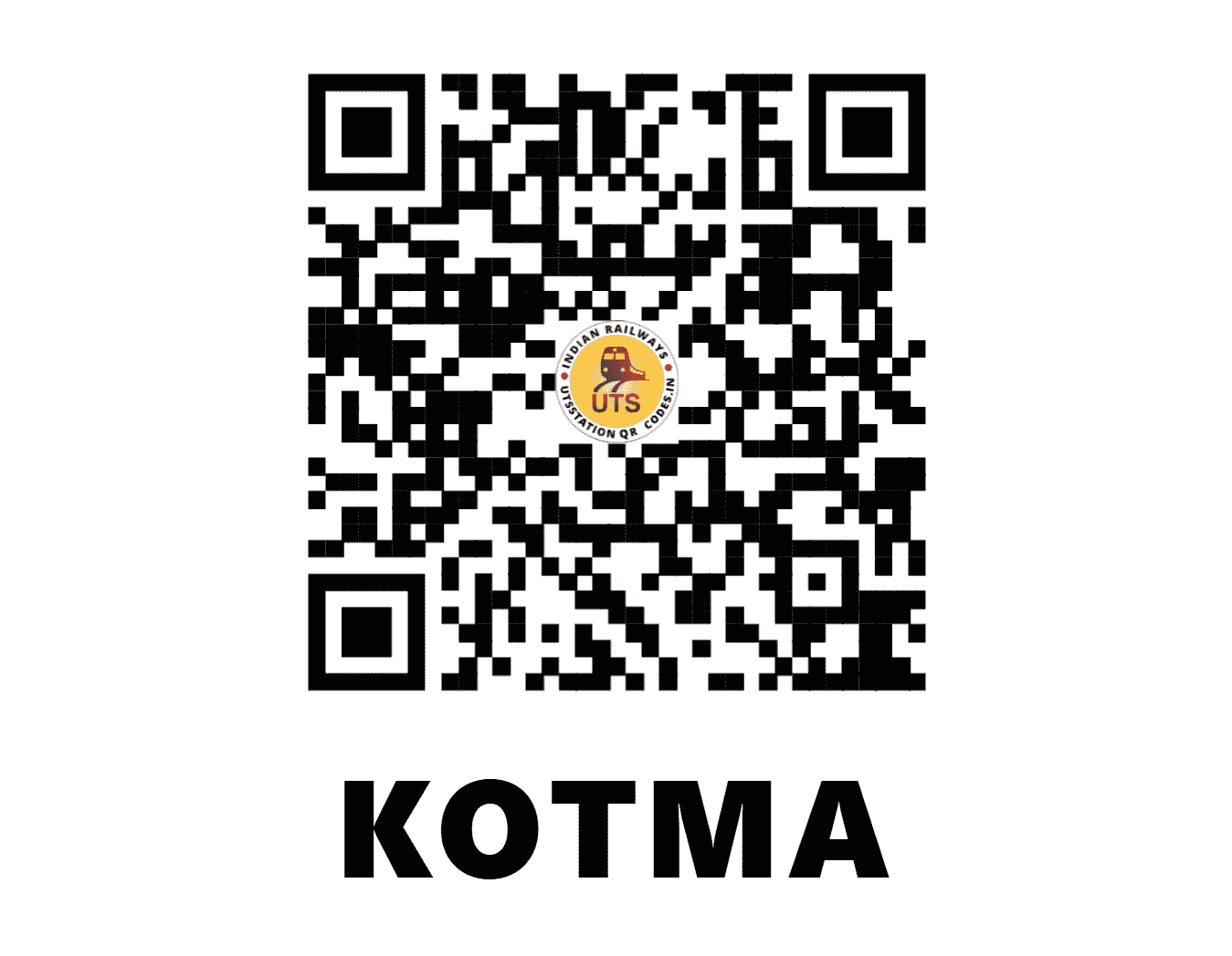 UTS QR Code for KOTMA - KTMA - SB (MADHYA PRADESH)